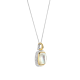Zirconia Cushion Pearl Necklace with pendant