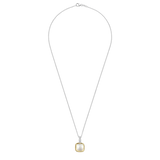 Zirconia Cushion Pearl Necklace with pendant