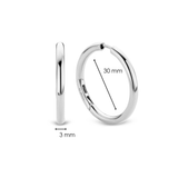 Classic Oversized Hoops Silver 30mm