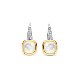 Zirconia Cushion Earrings with pearl