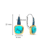 Turqoise Zirconia Cushion Hoops